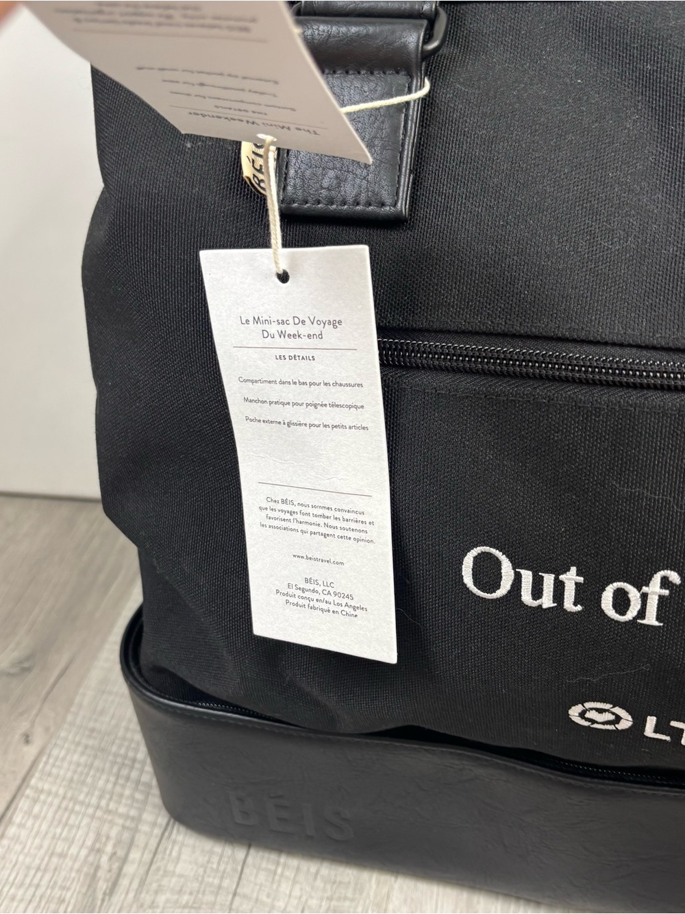 NWT BÉIS The Mini Weekender Black Bag - Picture 6 of 11